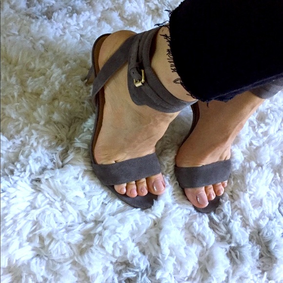 J. Crew Grey Suede Heels with Straps - Picture 5 of 8